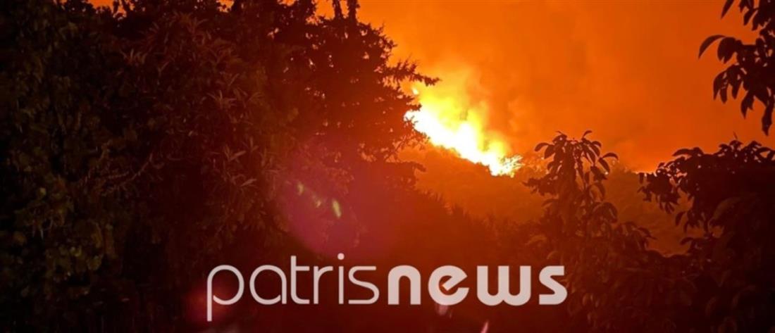Φωτιά στην Ηλεία: δύσκολη η μάχη με τις φλόγες