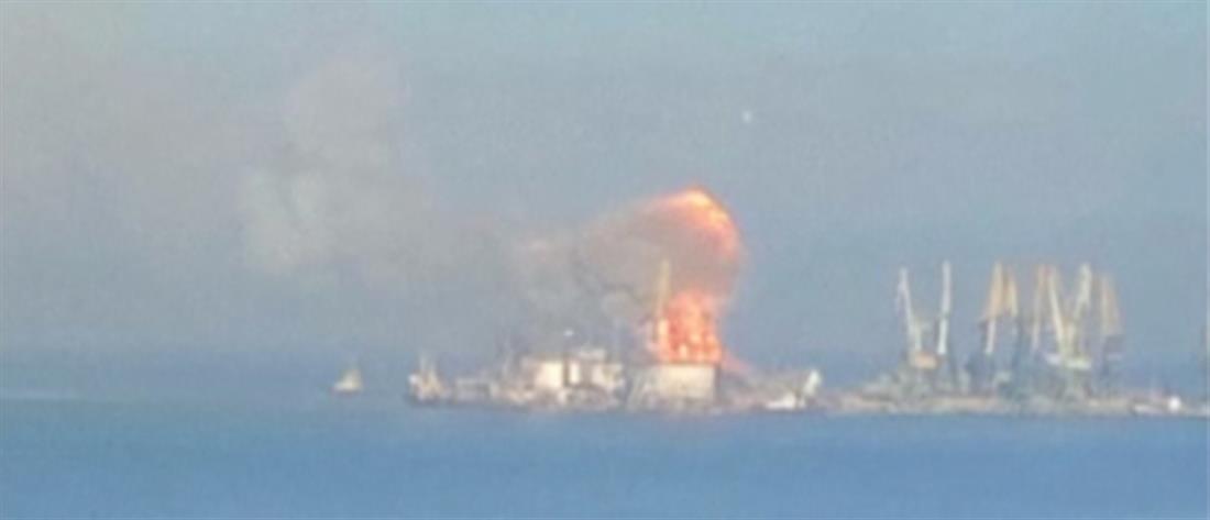Πόλεμος στην Ουκρανία: καταστράφηκε ρωσικό αποβατικό πλοίο (βίντεο)