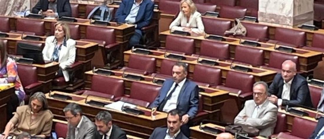 Βουλή - Σπαρτιάτες: Ο Βασίλης Στίγκας έμεινε μόνος στα έδρανα (εικόνες)