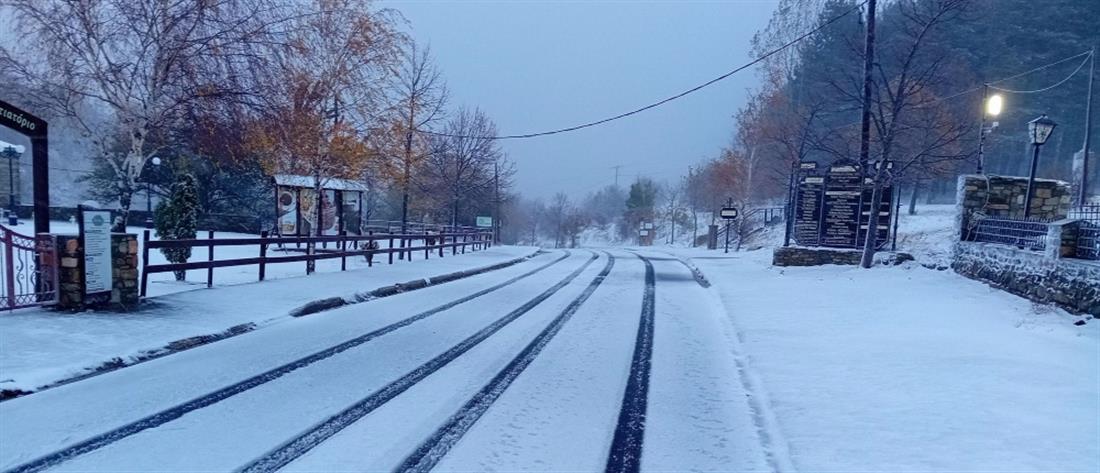 Καιρός: Χιόνια σε Νυμφαίο και Πισοδέρι (εικόνες)