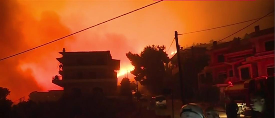 Φωτιά στην Πεντέλη - Μπουρνούς: η πυρκαγιά εξαπλώνεται σαν “χταπόδι”